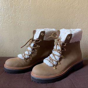 TOMMY HILFIGER Faux Fur Tan Boots